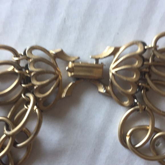 Multi Strand Brushed Gold Chain Necklace - Picture 2 of 4